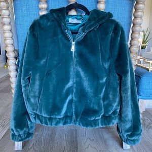 Bagatelle faux fur crop jacket w/hood